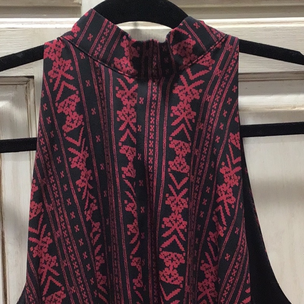Western Red Black Halter Dress $129